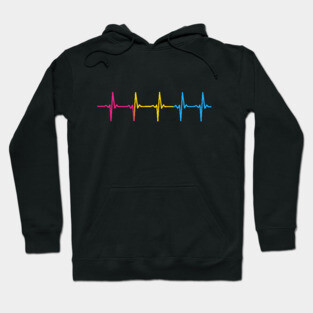 Pansexual Pride Heartbeat Pulse Hoodie