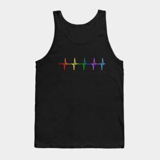 Gay Pride LGBT Heartbeat Pulse Tank Top