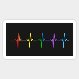 Gay Pride LGBT Heartbeat Pulse Sticker