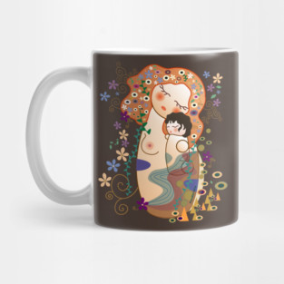 Kokeshis Mother and child of Klimt Mug