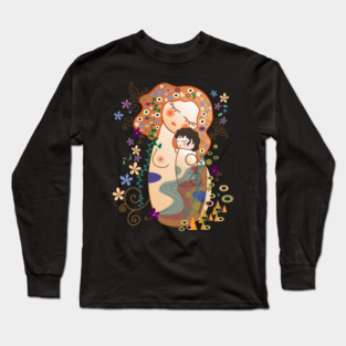 Kokeshis Mother and child of Klimt Long Sleeve T-Shirt