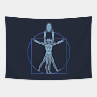 Vitruvian Tron Tapestry