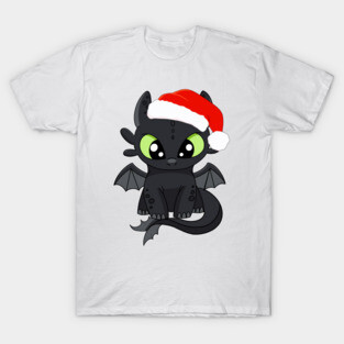 Christmas Toothless baby dragon, httyd night fury, how to train your dragon Christmas T-Shirt