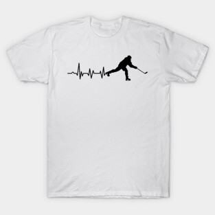 Ice Hockey Heartbeat Ice Hockey Player Gift T-Shirt