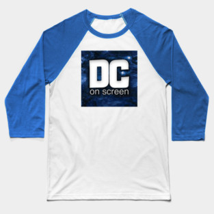 DC on SCREEN Podcast Logo (Blue) Baseball T-Shirt