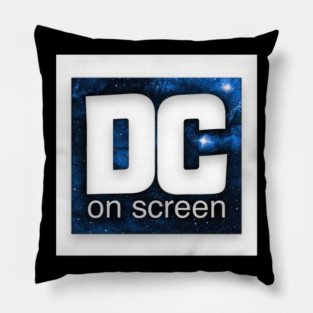 DC on SCREEN Podcast Logo (Blue with Border) Pillow