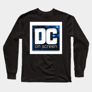 DC on SCREEN Podcast Logo (Blue with Border) Long Sleeve T-Shirt