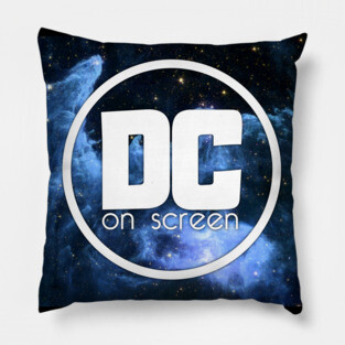 DC on SCREEN Podcast Logo (Blue Nebula) Pillow
