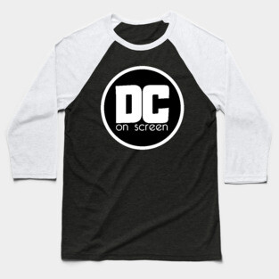 DC on SCREEN Podcast Logo (Black Circle) Baseball T-Shirt