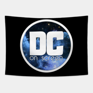 DC on SCREEN Podcast Logo (Blue Nebula Circle) Tapestry