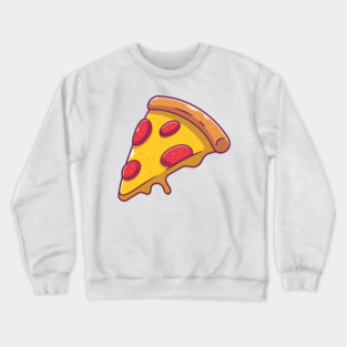 Slice of pizza with melted cheese cartoon Crewneck Sweatshirt