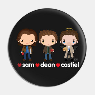 Love Sam, Dean & Castiel Pin