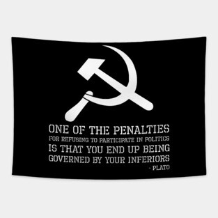 Anti Socialist & Communist - Ancient Greek Plato Quote Tapestry