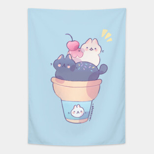 Ice cream cats Tapestry