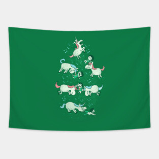 Angry Unicorns Tapestry