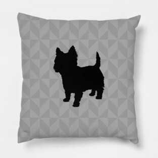 Cairn Terrier / Westie Dog Lover Gift - Scandi Geometric Silhouette Pillow