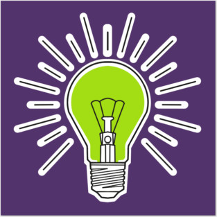 green lightbulb Posters and Art