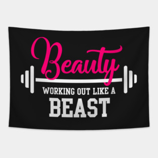 Workout like a beast girl Tapestry