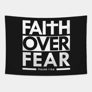 Faith Over Fear Bible Scripture Verse Christian Tapestry