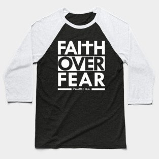 Faith Over Fear Bible Scripture Verse Christian Baseball T-Shirt