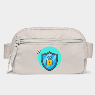 Security shield with padlock cartoon Bag