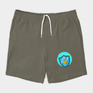 Security shield with padlock cartoon Shorts