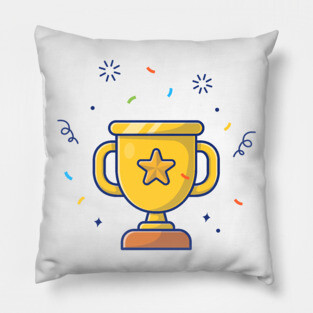 Gold trophy cartoon Pillow
