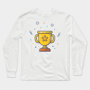 Gold trophy cartoon Long Sleeve T-Shirt