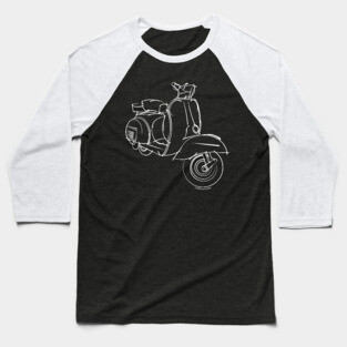 White Scooter Baseball T-Shirt