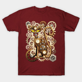 Steampunk Cat Vintage Style T-Shirt