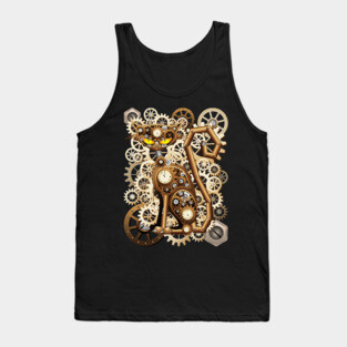 Steampunk Cat Vintage Style Tank Top