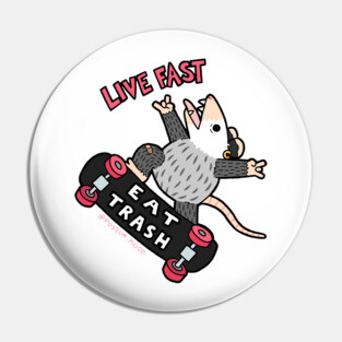 Live Fast Eat Trash Pin