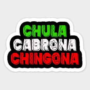 Chula Cabrona Chingona - Colorful shirt of the Mexican Latin flag Sticker