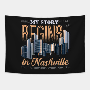 Nashville Tennessee Skyline Tshirt for Women, Men, & Kids Tapestry