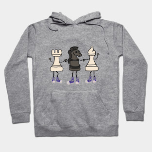 Cool Funny Chess Game Pieces Cartoon Art Hoodie