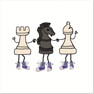 Cool Funny Chess Game Pieces Cartoon Art Posters and Art