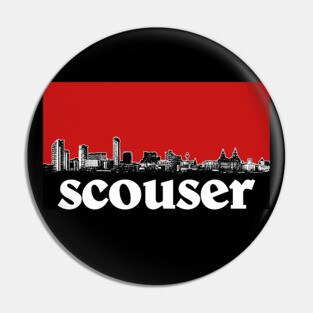 Scouser / Liverpool Red Skyline Design Pin