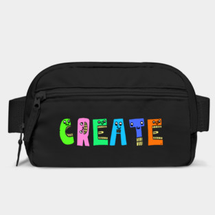 Cute Create Motivational Dancing Text Illustrated Letters, Blue, Green, Pink for all Create people, who enjoy in Creativity and are on the way to change their life. Are you Create for Change? To inspire yourself and make an Impact. Bag