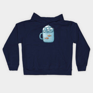Goldfish cup Kids Hoodie