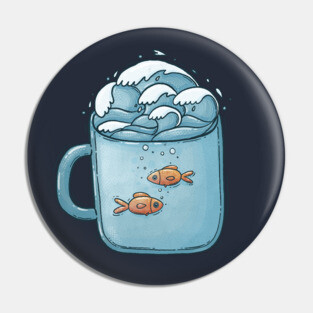 Goldfish cup Pin