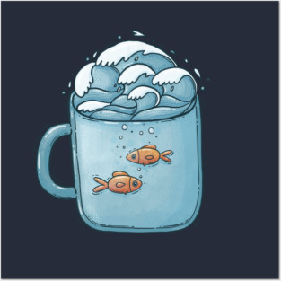 Goldfish cup Posters and Art