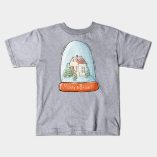 Merry and Bright snow globe Kids T-Shirt