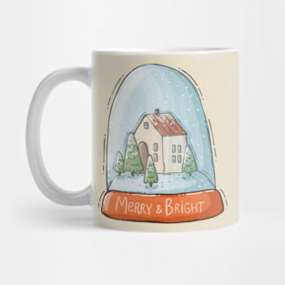 Merry and Bright snow globe Mug