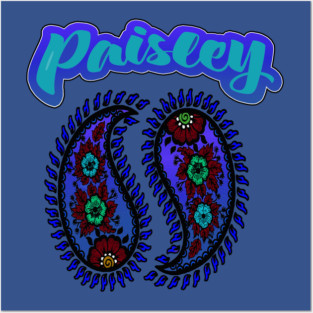 Paisley Blue Posters and Art
