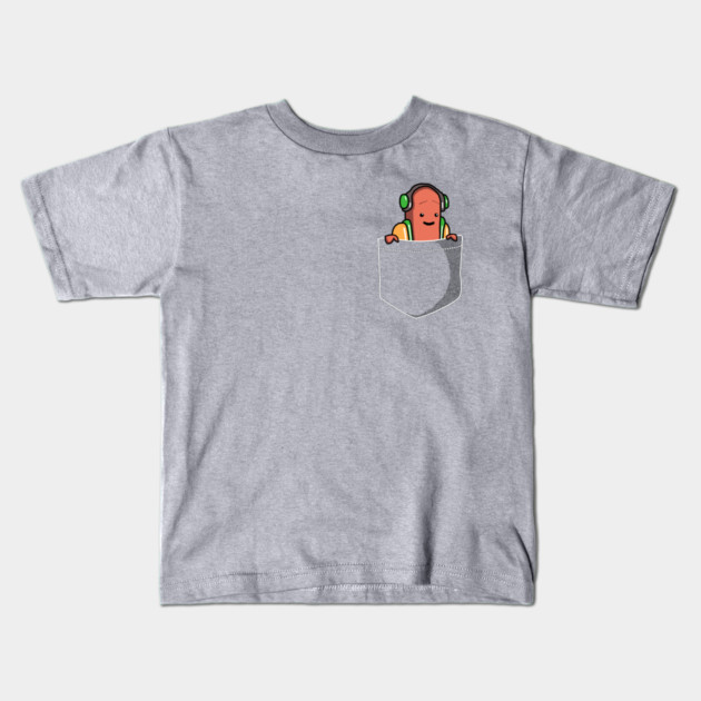 Pocket Hot Dog Dancing HotDog Filter Meme Kids T-Shirt by dumbshirts