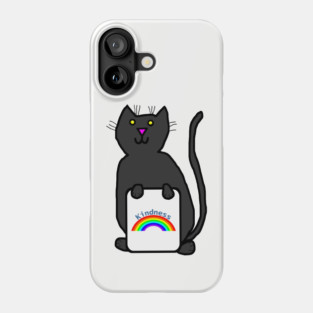 Cute Cat with Kindness Rainbow Sign Phone Case