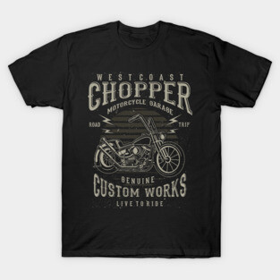 West Coast Chopper Motorcycle Garage Genuine Custom Works Live To Ride T-Shirt