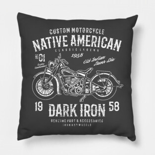 Custom Motorcycle Native American Dark Iron Racing Parts And Accessories Pillow