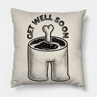 Get Well Soon (Black) Pillow