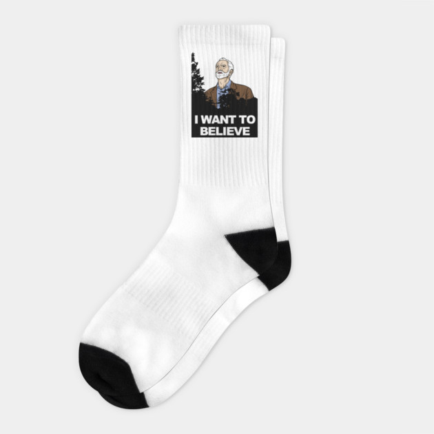 Corbyn I Want To Believe Socks by dumbshirts